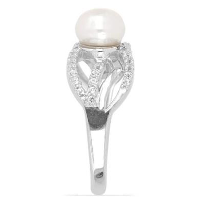 BUY NATURAL WHITE FRESHWATER PEARL GEMSTONE STYLISH RING